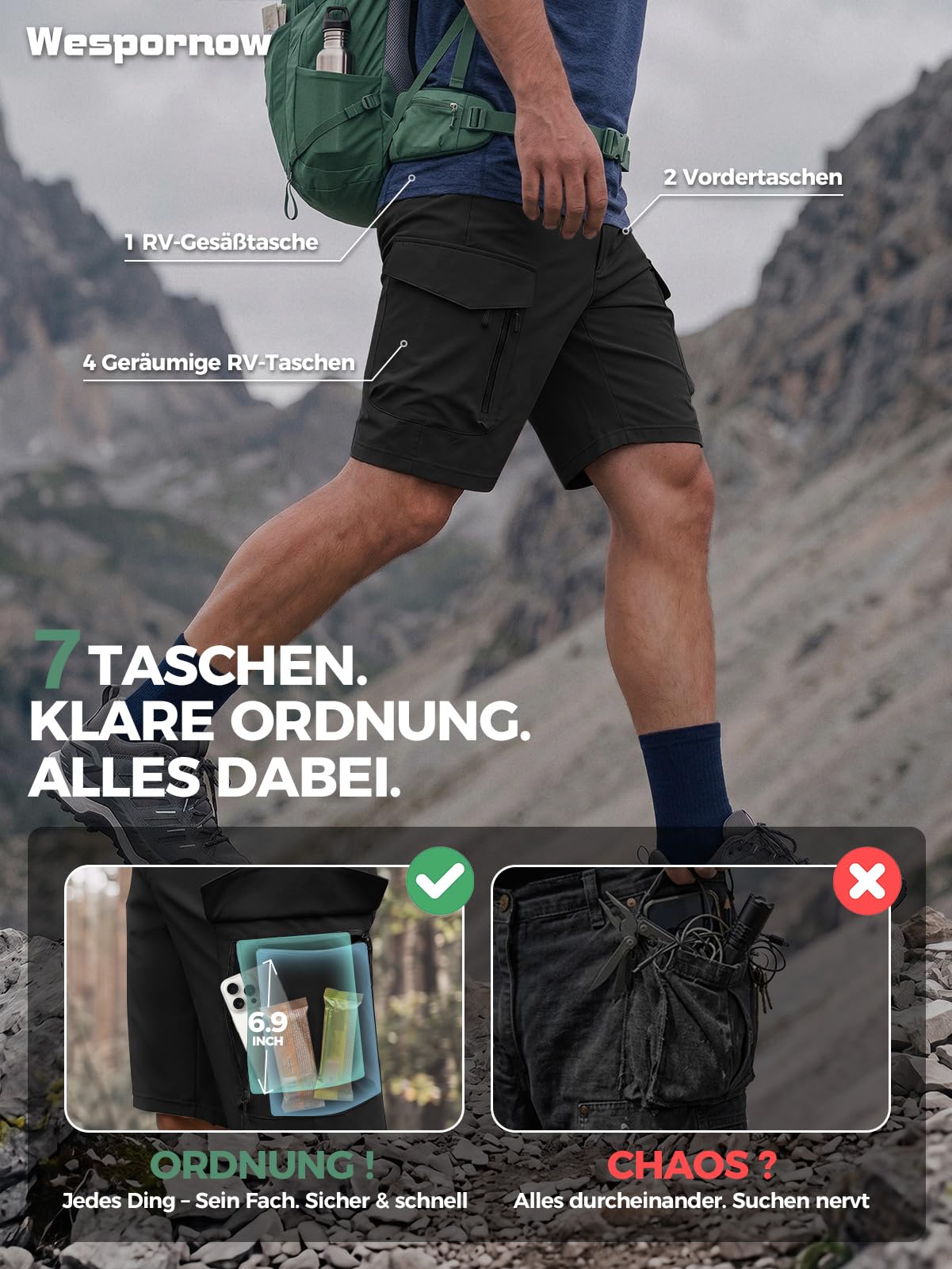 Wespornow Pantalones de Trabajo para Hombres Bermudas Pantalones de Trabajo para Hombres Pantalones de Senderismo Chino Pantalones de Bicicleta de montaña elástica