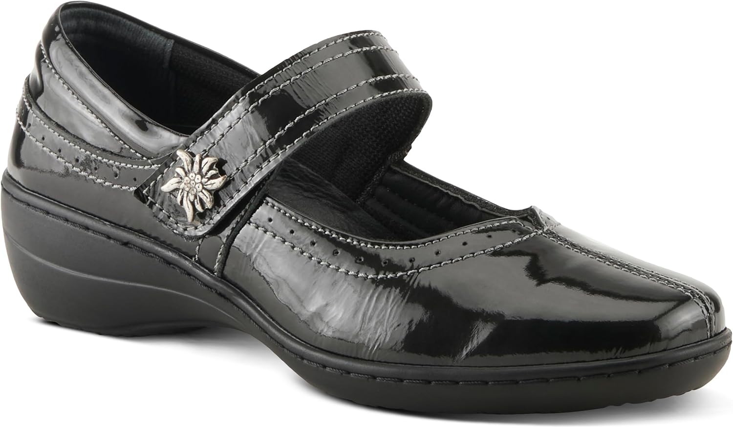 Spring Step Women's Amparo Mary Jane Flat - Black Patent - EU 39 / US 8.5