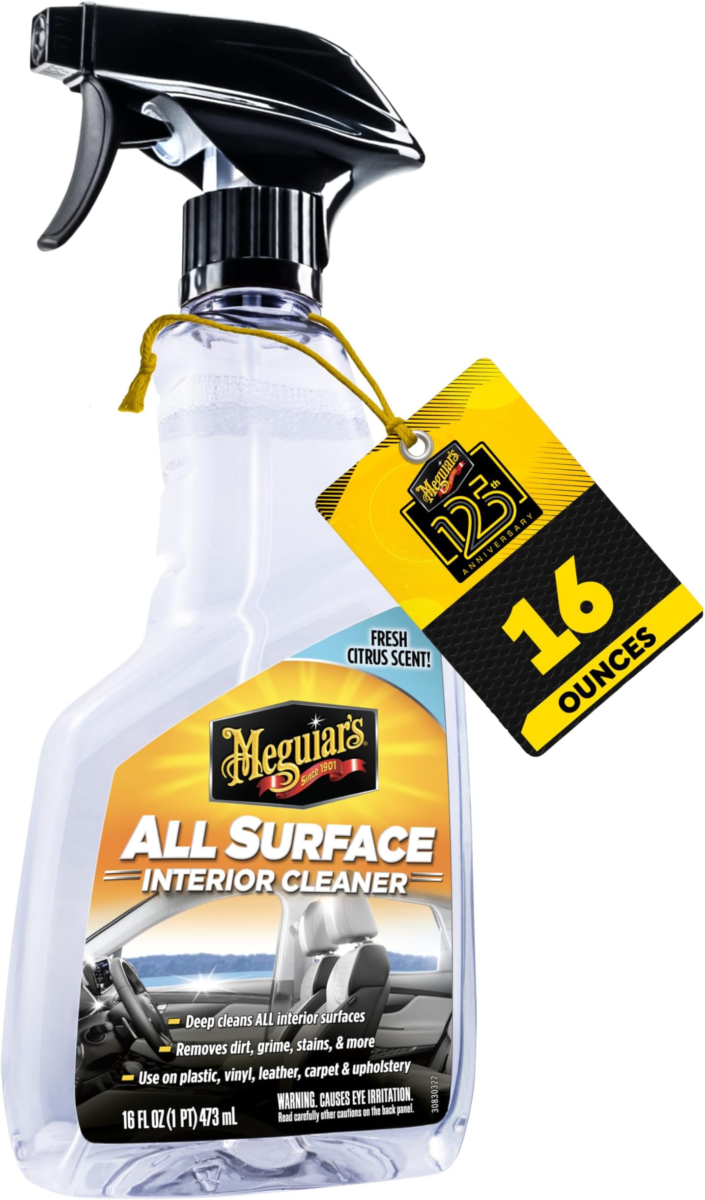 Meguiar's All Surface Interior Cleaner - All Purpose Interior Cleaner Quickly and Safely Cleans All Your Surfaces and Leaves Behind a Pleasant Scent, 16oz