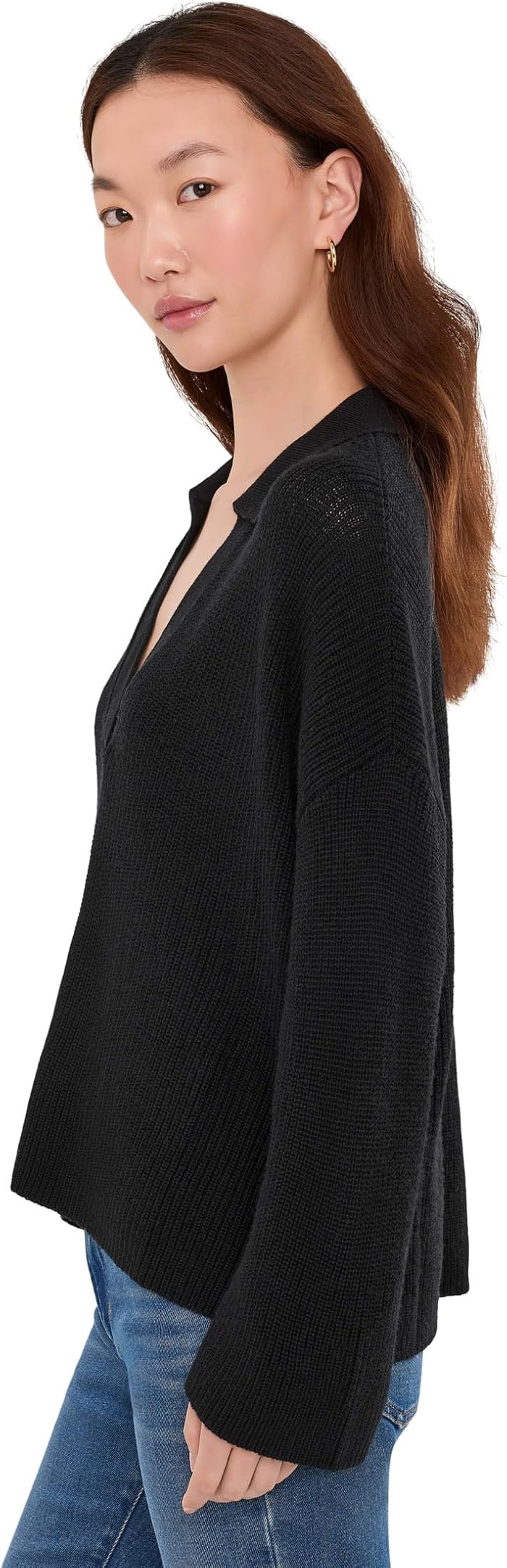 Женский свитер Eileen Fisher Italian Merino Bracelet Sleeve, цвет: Чёрный — фото 4