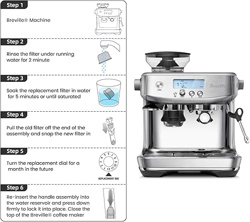Miniatura 5 de Paquete de 12 filtros de agua de carbón compatibles con máquinas Breville BWF100, repuesto de filtro de agua Breville Espresso