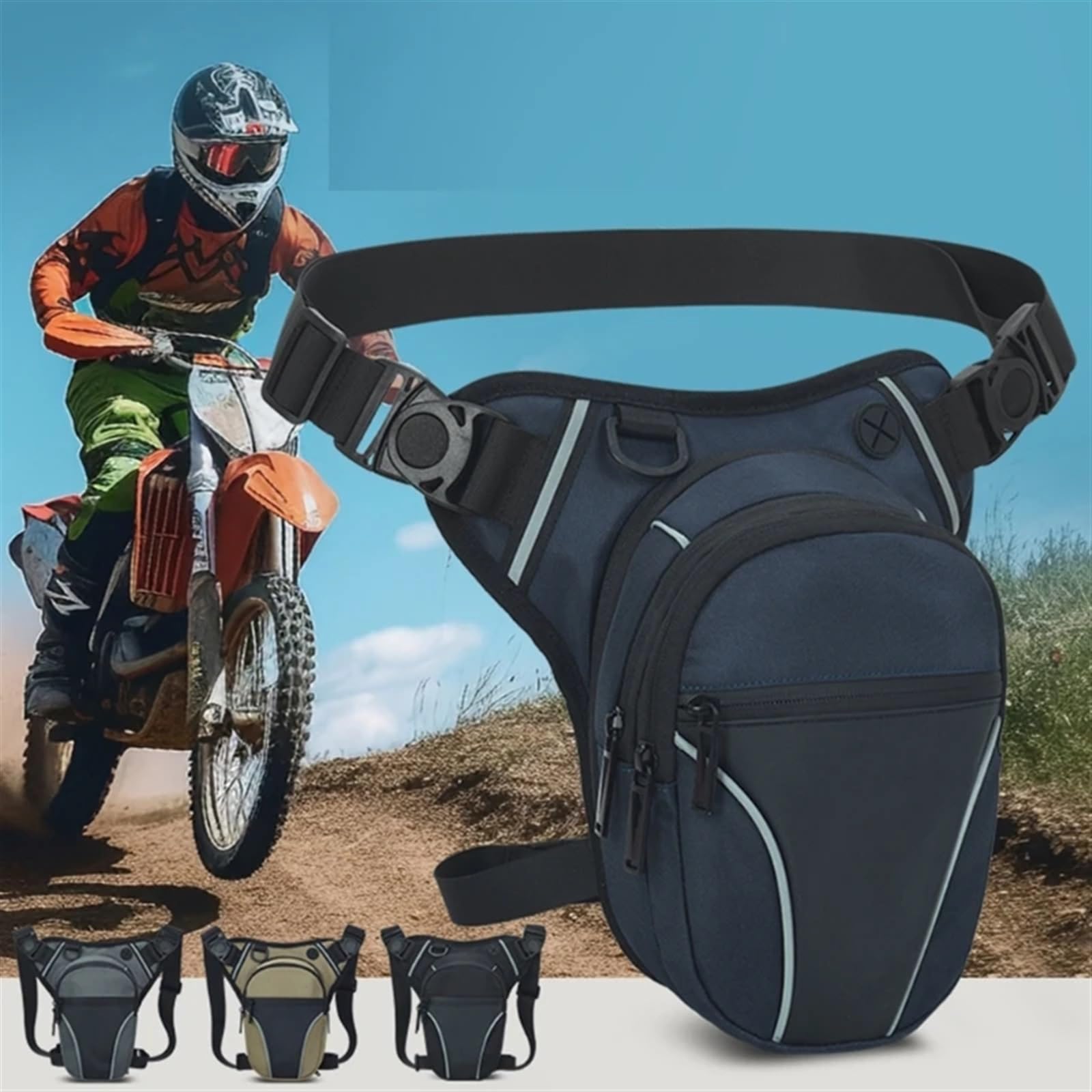 Riñonera de Pierna Riñonera Impermeable for Pierna, Muslo, Cadera, con cinturón for, for Exteriores, Ciclismo, Motocicleta, for Hombre y Mujer para Hombre(Khaki)