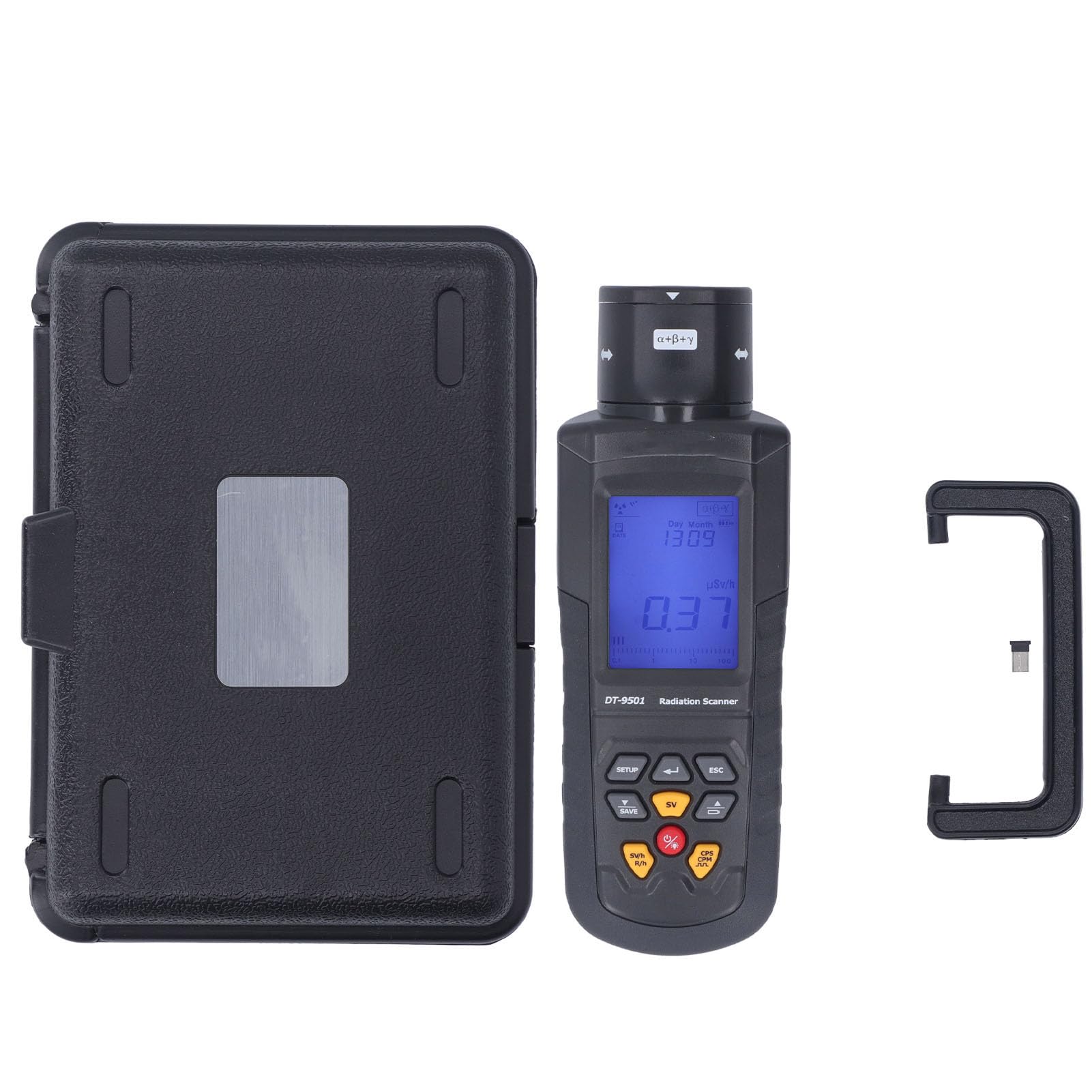 Hyuduo Detektor Promieniowania Jądrowego Licznik Geigera LCD z rurką wypełnioną Halogenem, Mierzy Promieniowanie Rentgenowskie Beta Gamma, Rejestrowanie Danych Bluetooth, do Użytku w Terenie w