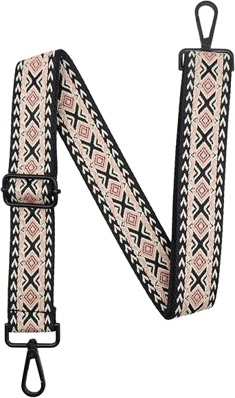 Crossbody Straps for Purses Silver Hardware Purse Strap Wide Shoulder Strap Adjustable Replacement,Retro Jacquard Embroidery for Shoulder Bags, Canvas Tote Handbags