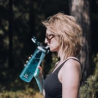 Sticlă sport Super Sparrow TouchSip din Tritan fără BPA cu pai, 500 ml / 750 ml / 1000 ml, ușoară și sustenabilă, pentru activități în aer liber și camping 7