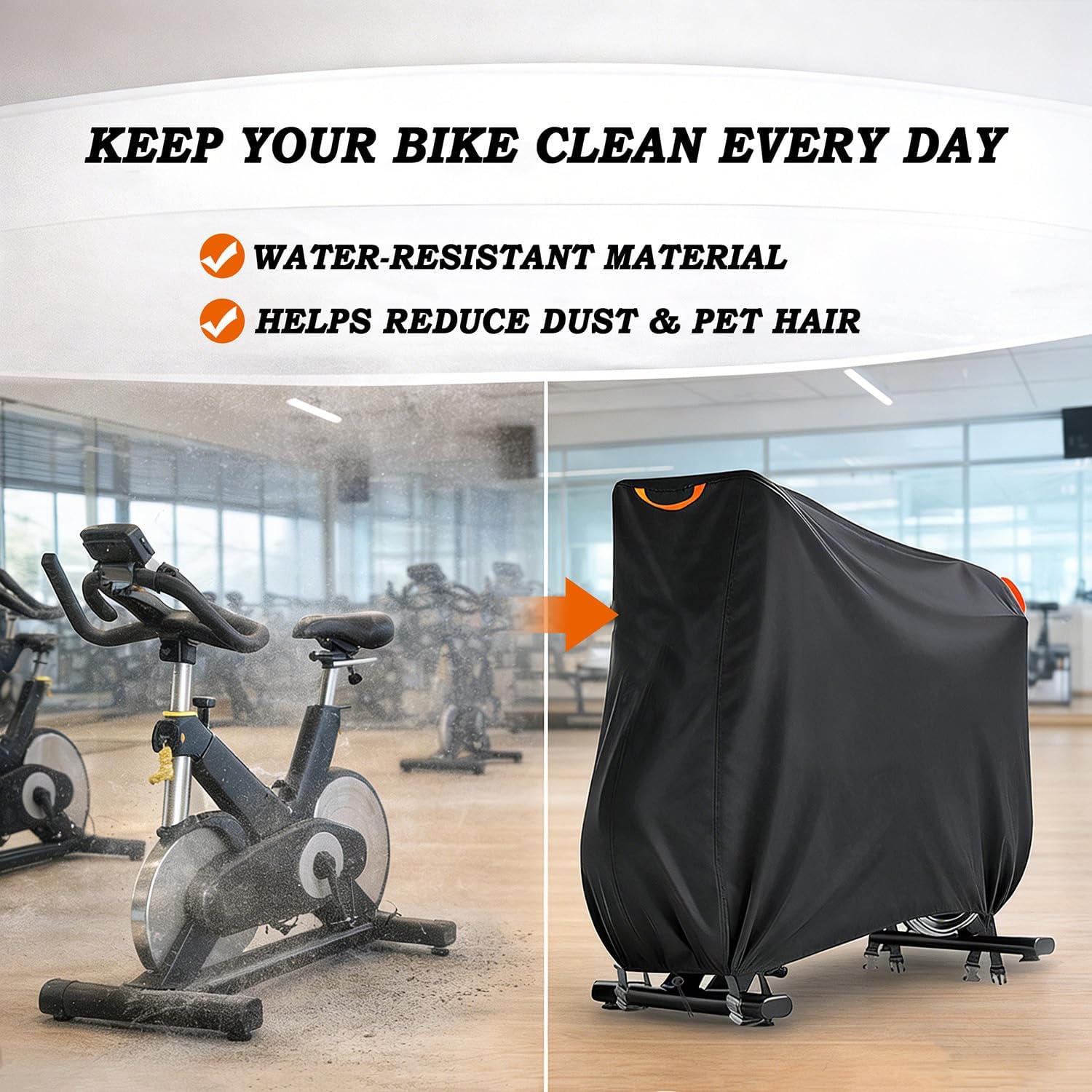 Spinning Bike Cover for Rogue Echo Bike, Indoor Bike Protection, Foldable Storage Cover with Adjustable Drawstring, Water-Resistant Dust and Scratch Guard