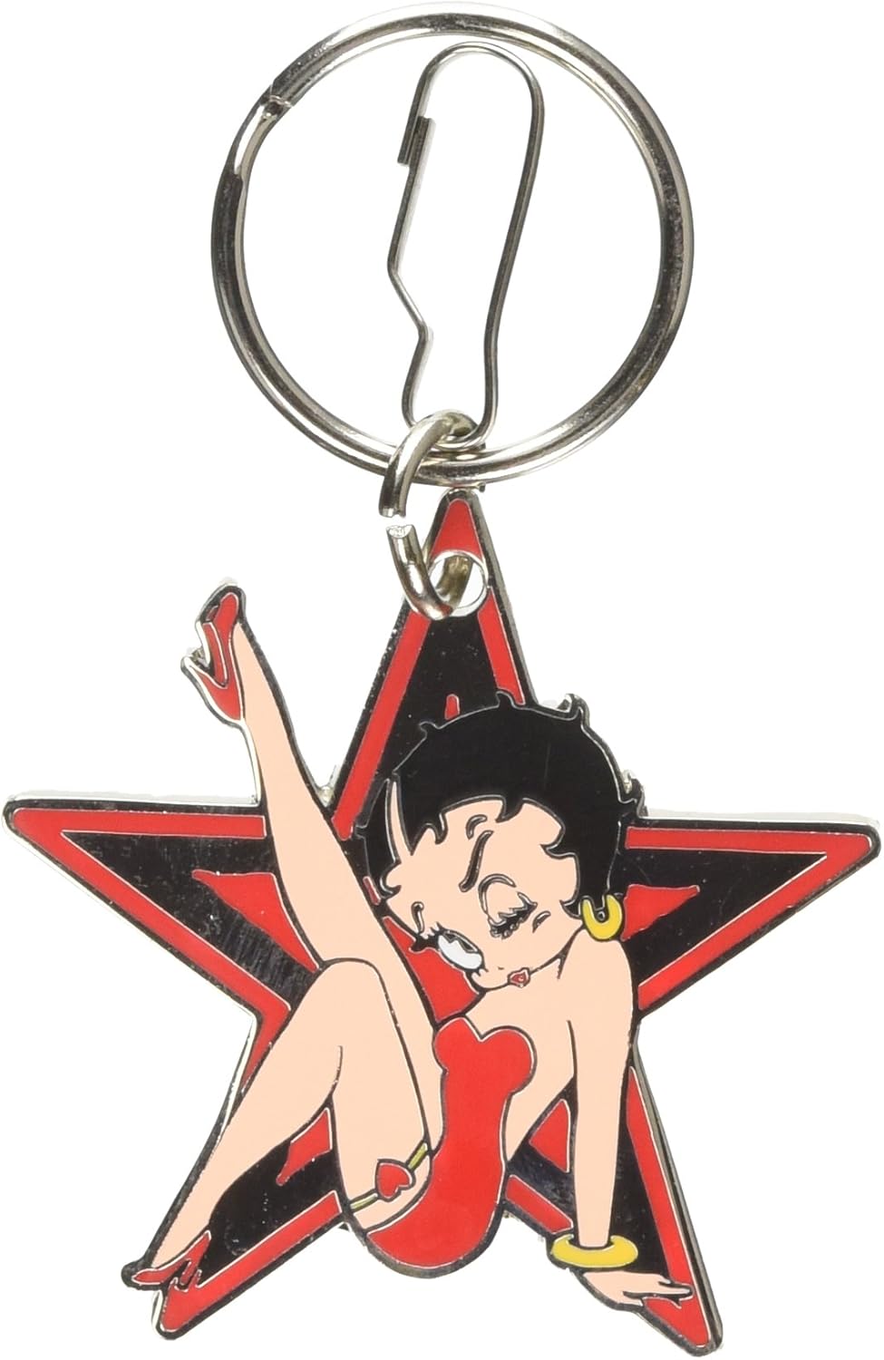 Plasticolor-004143R01 Betty Boop Star Enamel Key Chain, Red and Black : PlastiColor: Clothing, Shoes & Jewelry