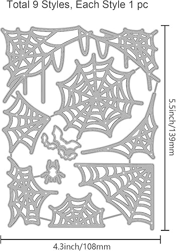 Miniatura 7 de GLOBLELAND Troqueles de corte de telaraña de Halloween para bricolaje Scrapbooking Metal Halloween Murallas de murciélago troquelado plantillas en