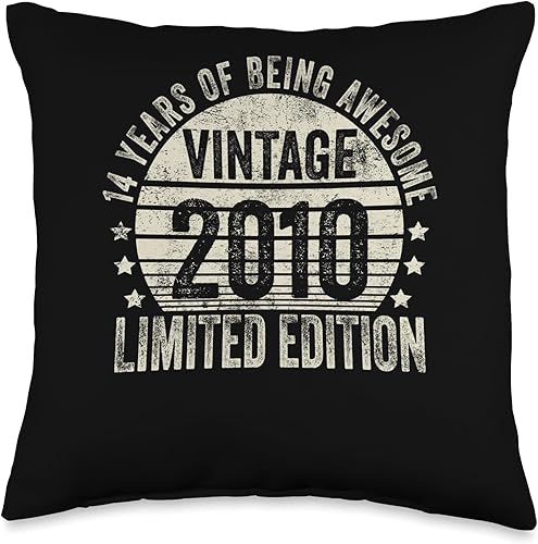 Miniatura 4 de Retro 14th Birthday Gifts Girls Boys Throw Pillow, 16x16, Multicolor