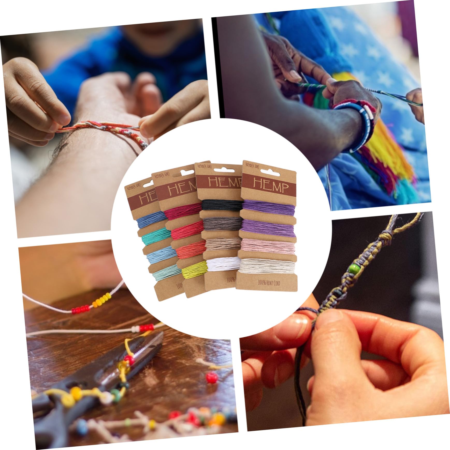 Abaodam 3piezas Cuerda De Yute De Para Manualidades Para Pulseras Llaveros y Decoración Resistente y