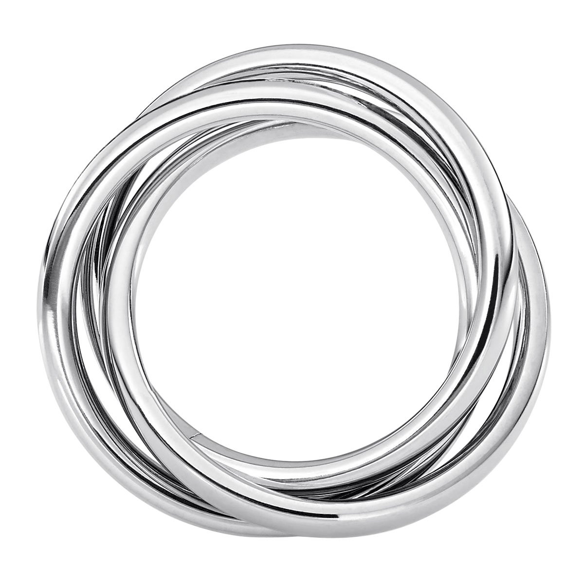 Heideman Ring Damen Trini aus Edelstahl Silber farbend poliert Damenring für Frauen Rollring Spielring Dreierring 3er