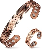 Vista 8 de Pulseras magnéticas y anillo magnético para mujer, 7.08 pulg., Metal