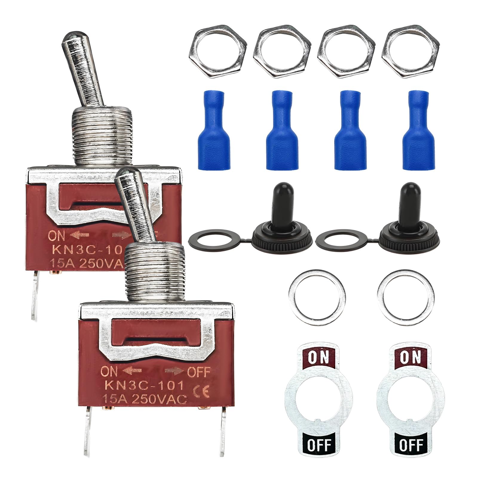Amazon.com: Wevdn Heavy Duty Toggle Switch 2 Pack, 30A 12VDC 15A 250VAC ...