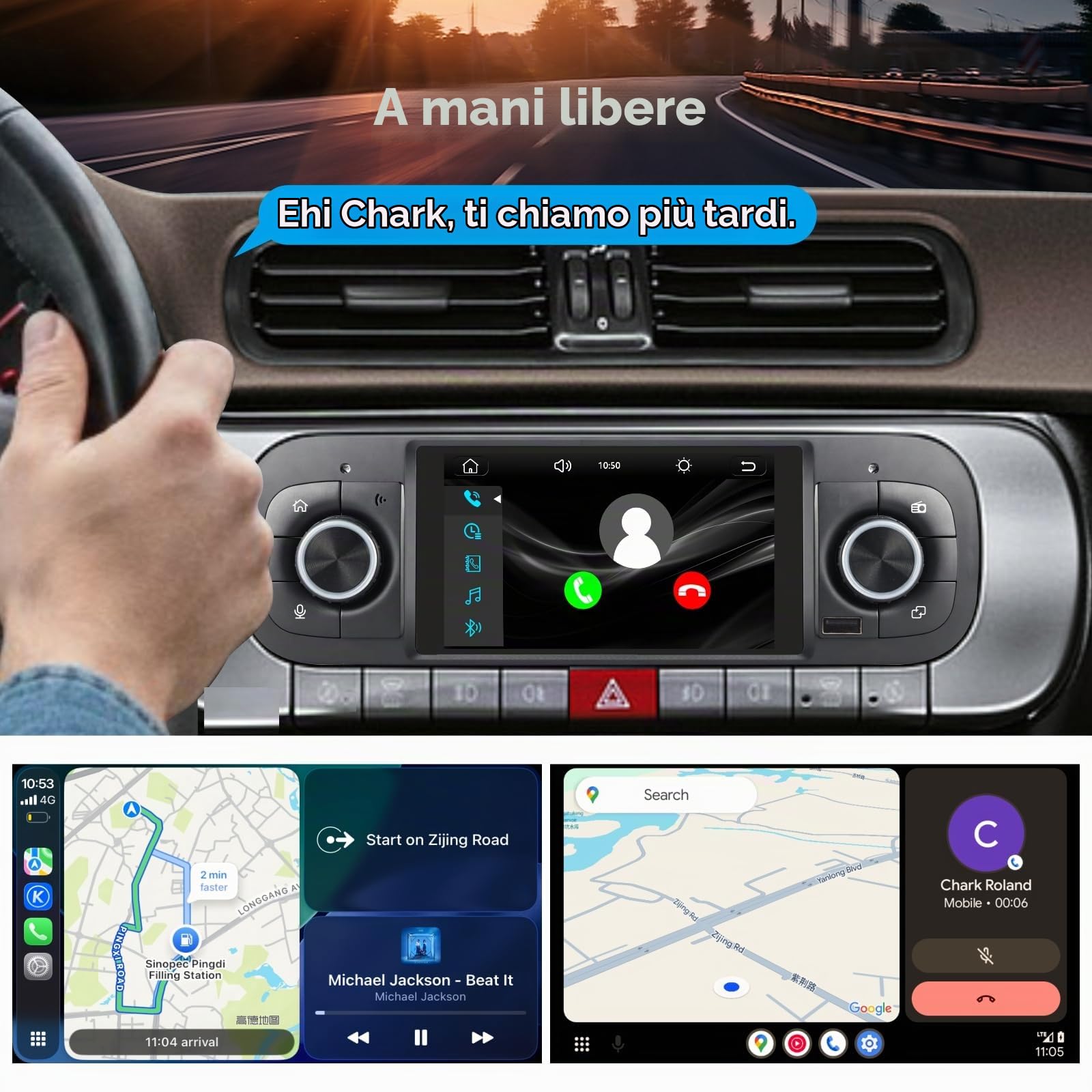 Autoradio Linux per Fiat Panda 2013-2025 con CarPlay Wireless e Android Auto, avvio in 2 secondi, comandi fisici tramite manopola, audio di livello OEM, Porta ISO Plug & Play Stile OEM