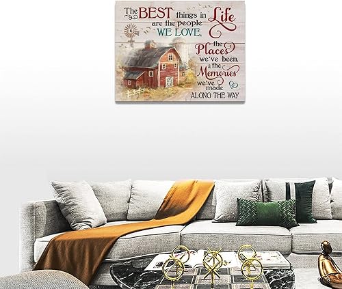 Miniatura 4 de Arte de pared de granero rústico con cruz de granero, decoración de pared, citas de vida, impresiones en lienzo enmarcadas, arte moderno para el