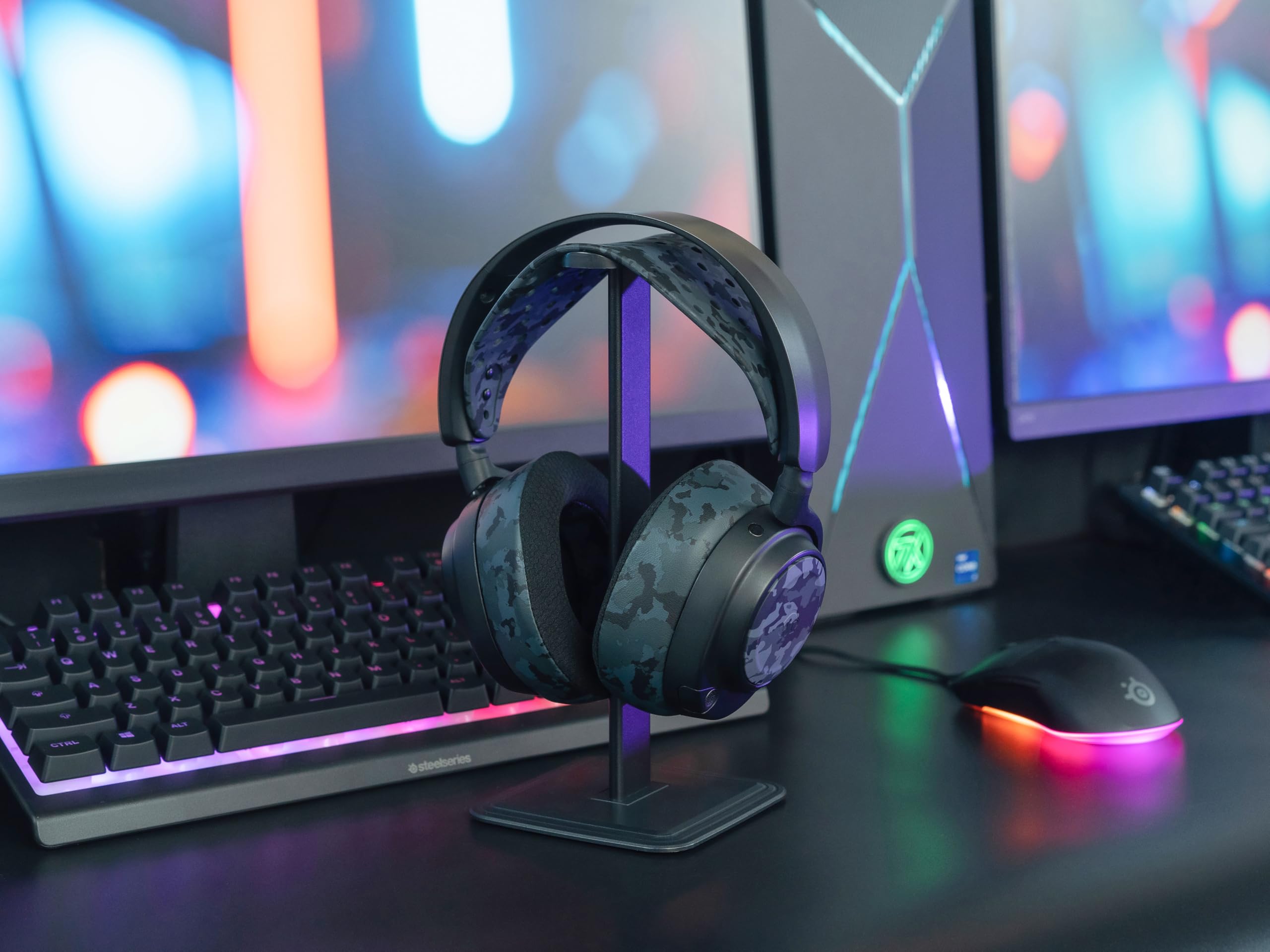 WC Modkit V2 Nova Pro Wireless, Pro Omni & Elite – Gel-Ohrpolster, extra breites Kopfband & Seitenplatten für Arctis Nova Pro Wireless, Pro Omni & Elite von Wicked Cushions | Black Camo