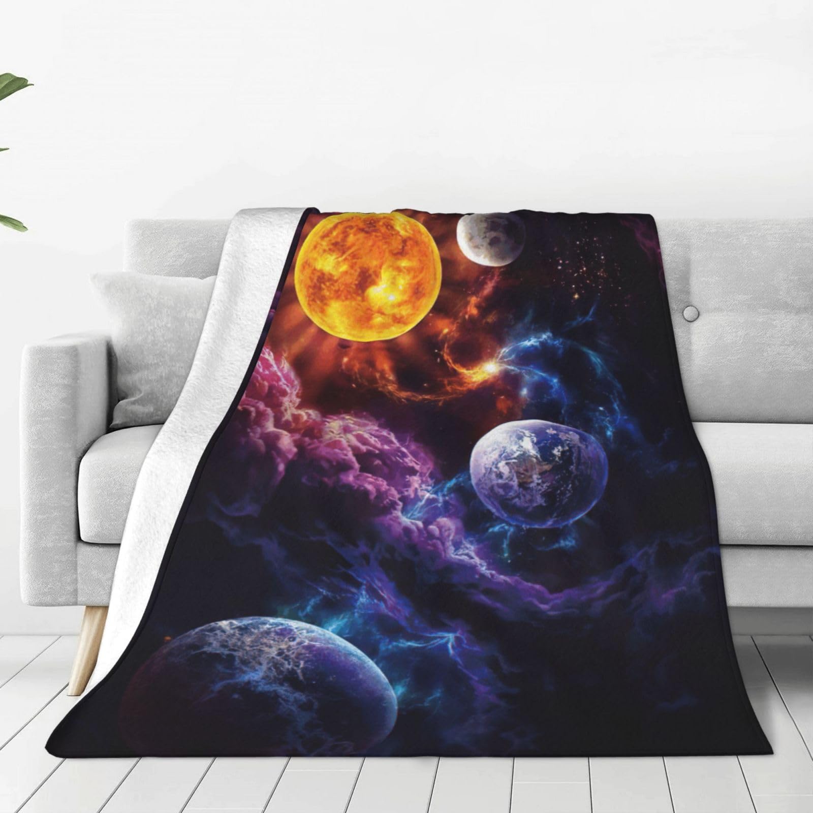Couverture polaire galaxie douce et chaude pour lit et canapé