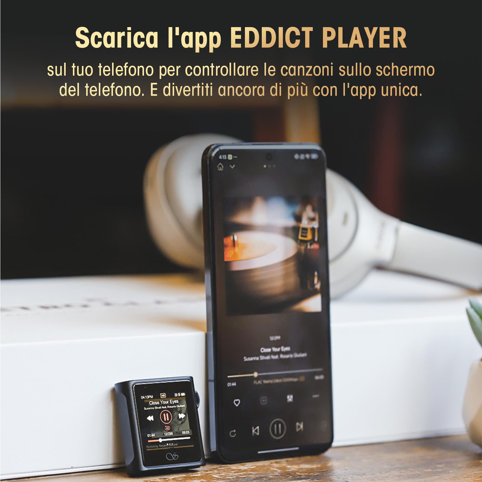 SHANLING M0s - Lettore MP3 Hi-Fi, mini DAC, AMP HD Touch screen, Bluetooth 5.0, supporta audio stereo senza perdita con scheda SD da 2 TB per sport, jogging e allenamento (Titanio, Without SD Card)