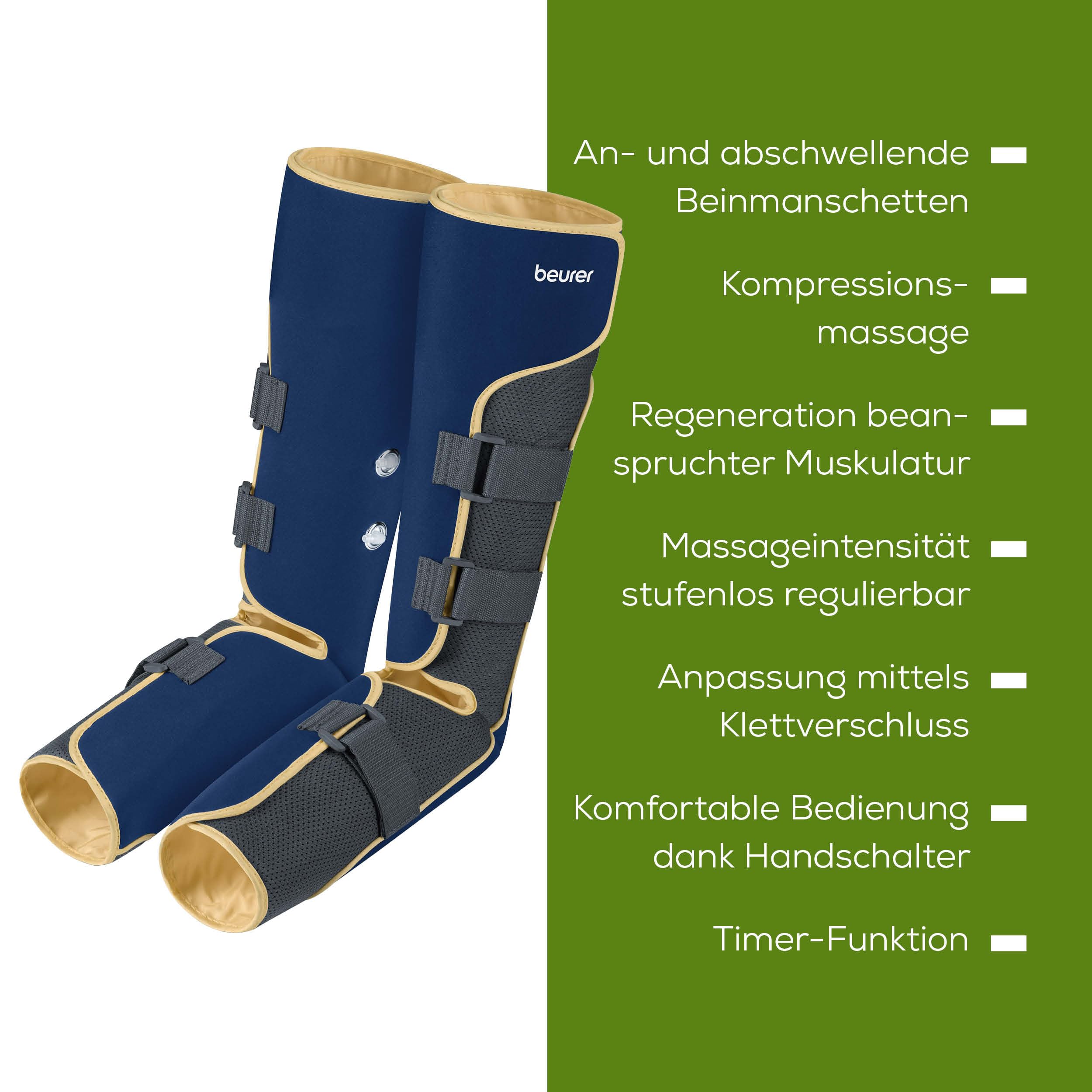 Beurer FM 150 Venenmassagegerät, elektrische Kompressionsmassage, Beinmassagegerät für zu Hause, kann Muskelverspannungen lösen, fördert Durchblutung, Regeneration der Muskulatur nach Training