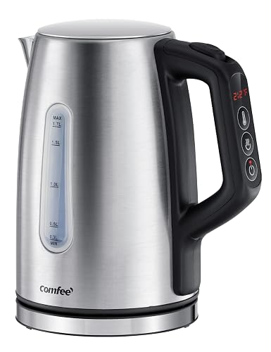 COMFEE' Stainless Steel Electric Kettle, Temperature Control with 6 Presets,