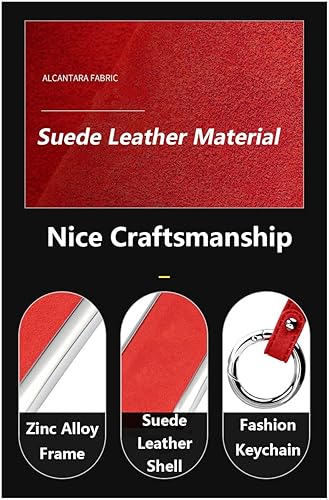 Miniatura 5 de SANRILY 1 funda de cuero de gamuza para llavero inteligente Volvo XC90 2018 XC60 S90 V90 2019 2020 sin llavero, funda de protección completa, color