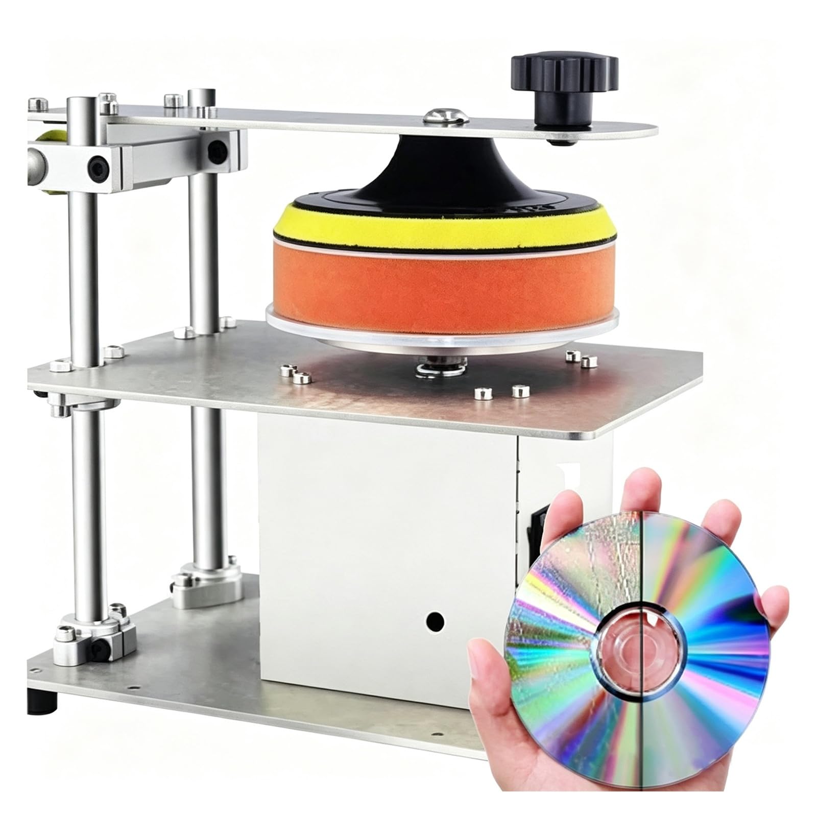 Maszyna Do Polerowania Płyt, Sprzęt Do Czyszczenia Płyt O Mocy 200 W | Narzędzie Do Polerowania I Usuwania Rys Z Płyt CD/DVD, Półautomatyczna Maszyna Do Naprawy Płyt, 6000 Obr./min