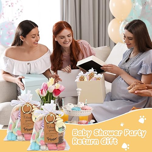 Vista 5 de CHENGU Abridores de botellas para baby shower, recuerdos de devolución para invitados, abridor de botellas y recuerdos con bolsas de organza