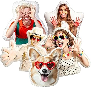 Custom Photo Throw Pillow Personalized Face Pillow with Pet Dog Cat Doub...