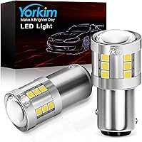 Vista 10 de Yorkim Bombilla LED ámbar 1156, alto brillo 300% súper brillante, luces direccionales LED BA15S P21W 7506 1003 1141 para luces intermitentes