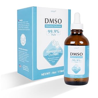 4oz DMSO Liquid 99.99% Pure, Undiluted & Low Odor Dimethyl Sulfoxide, Premium DMSO in a Amber Glass Bottle