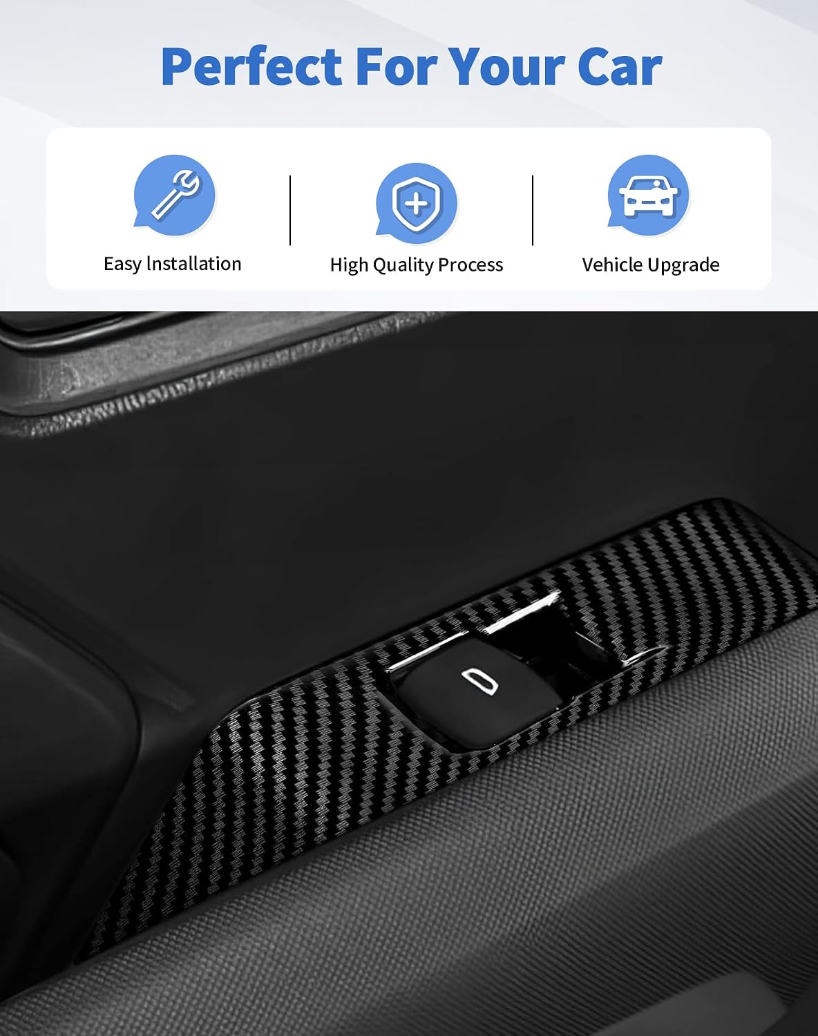 Carbon Fiber Window Lift Trim Switch Panel Cover Trim for Chevrolet Colorado/GMC Canyon 2023+ Interior Accessories