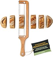 Keechee Bread Pilot Adjustable Bread Knife - Upgraded Serrated Slicer for Sourdough & Homemade Loaves with Thickness Guide