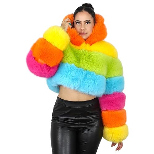 Daniel's Leather NYC - Faux Fox Fur Layered Hooded Bolero,
