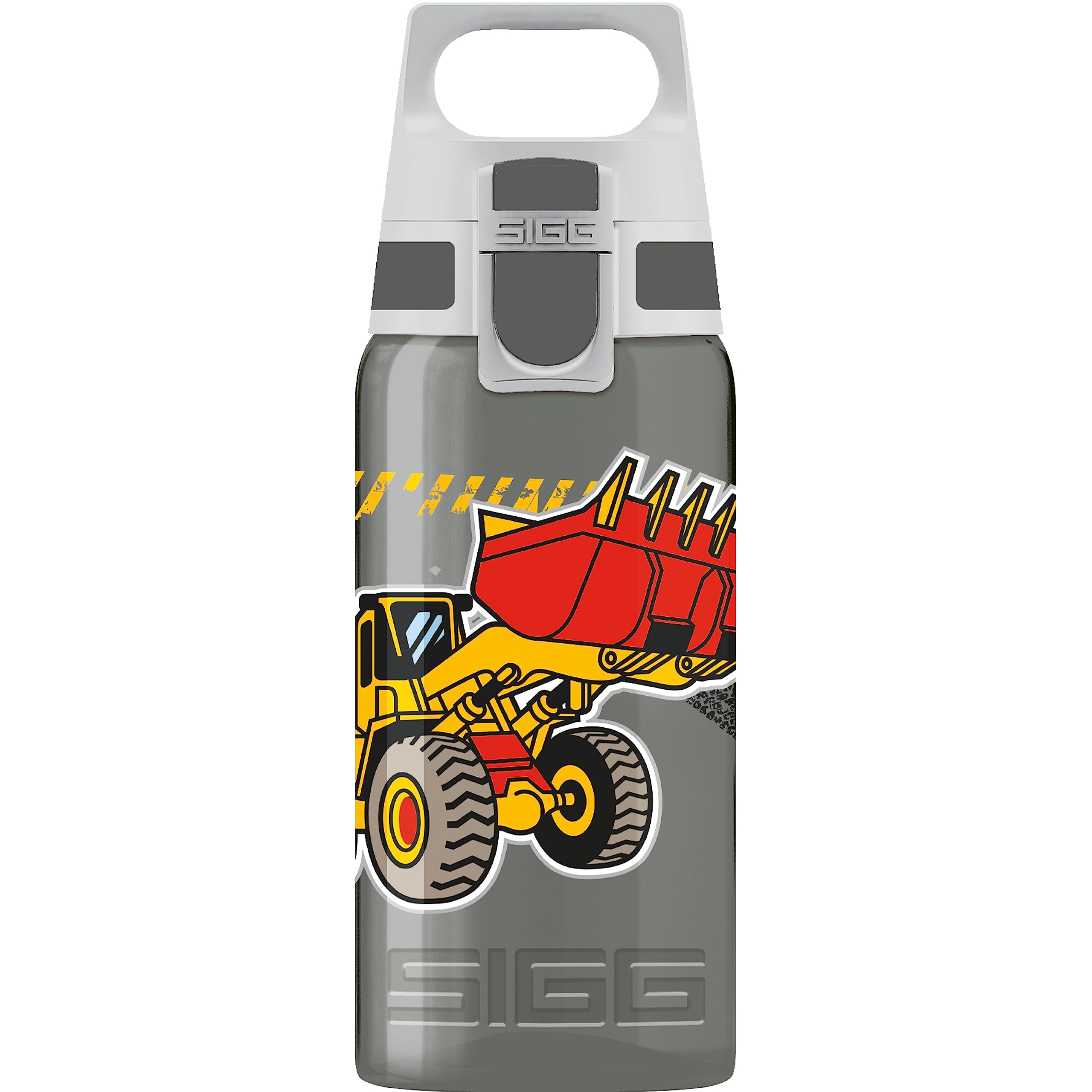 Sigg - Kids Water Bottle - Viva Construction - Suitable For Carbonated Beverages - Leakproof - Dishwasher Safe - BPA Free - Sports & Bike - Grey - 0.5L