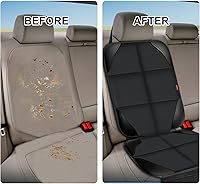 Vista 6 de Protector de asiento de automóvil para niños, paquete de 2 cojines de asiento de automóvil, fundas de asiento de automóvil de tela impermeable