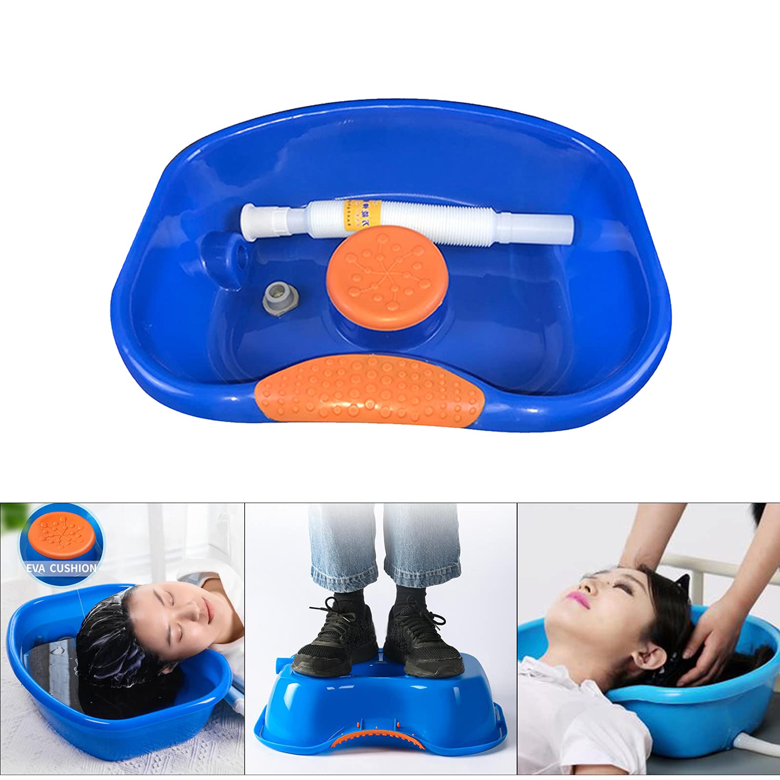 Sharplace Vasca per Shampoo da Letto Vasca per Lavaggio dei Capelli Vassoio per Lavaggio con Tubo Flessibile per Spa Barber Shop - Standard