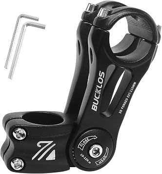 BUCKLOS Adjustable Bike Stem Riser MTB for 25.4mm 31.8mm Handlebar Extender | 90/110/130/145mm, Adjustable Bicycle Stem 80 Degree, Bike Handlebar Extension Stems for Mountain, Road, Ebike, Commuter Bikes
