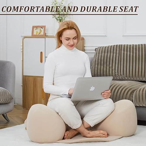 Miniatura 6 de Cojín inflable grande de meditación Zafu Yoga, almohada de suelo de meditación sentado en el suelo, cojín grande de suelo para adultos, funda