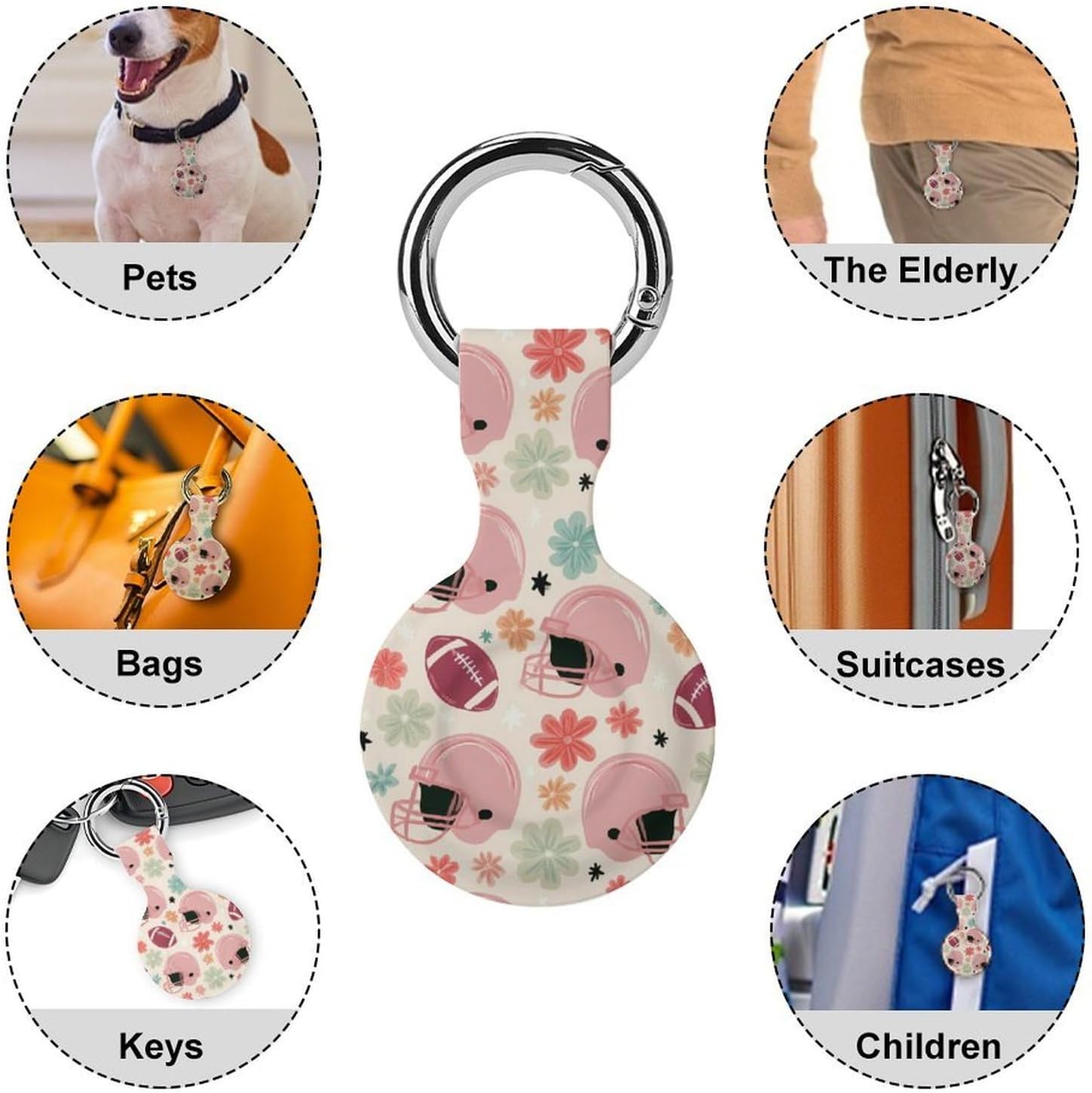 Football Helmet Floral Protective Case Shockproof Cover 1PCS image 3