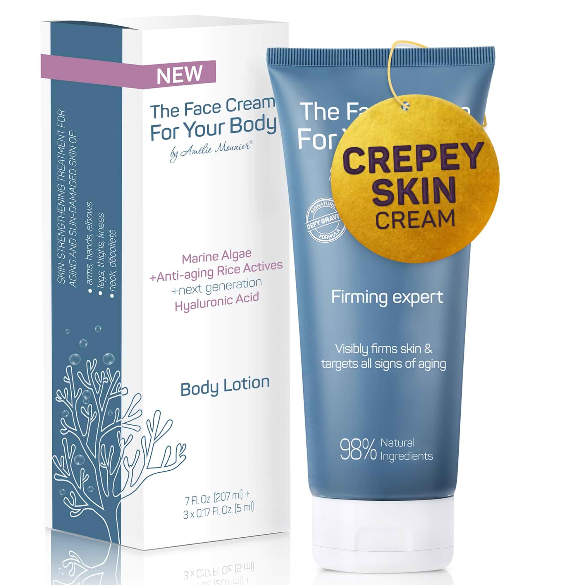 Crepe Firming Advanced Cream - European Hi-tech Skin care - Hyaluronic Acid in the 50-3000 kDa Molecular Spectrum - Tightening & Lifting Collagen Repair Treatment - Best for Body, Face and Neck 7.5 oz Moisturizing7.5 Fl Oz (Pack of 1)