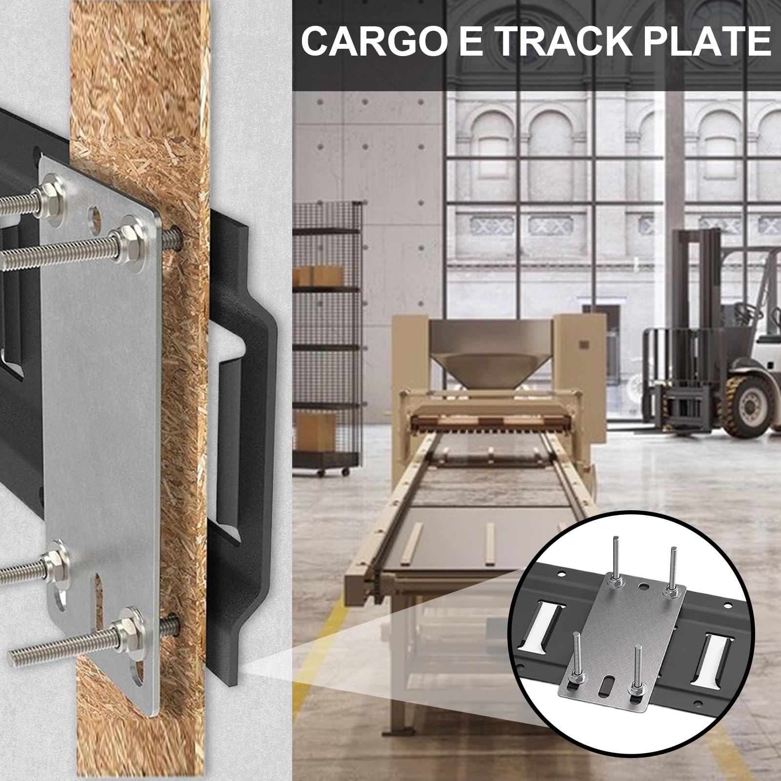 Fixation E-Track contre les chutes de matériel avec 12 supports de rail E