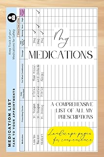 My Medications: A Simple Medication Log Book for a Comprehensive List of Prescriptions: A 6"x9" 30-page Paperback Book with Color Landscape pages