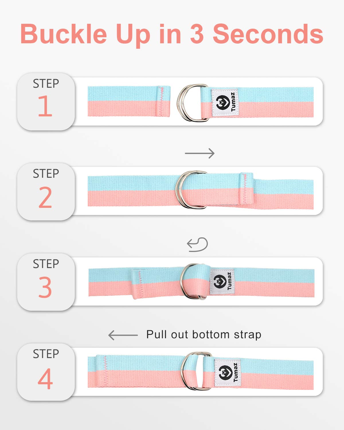 Tumaz Yoga Strap / Stretch Bands [15+ Colors, 6/8/10 Feet Options] with Extra Safe Adjustable D-Ring Buckle, Durable and Comfy Delicate Texture - Best for Daily Stretching, Physical Therapy, Fitness : Sports & Outdoors