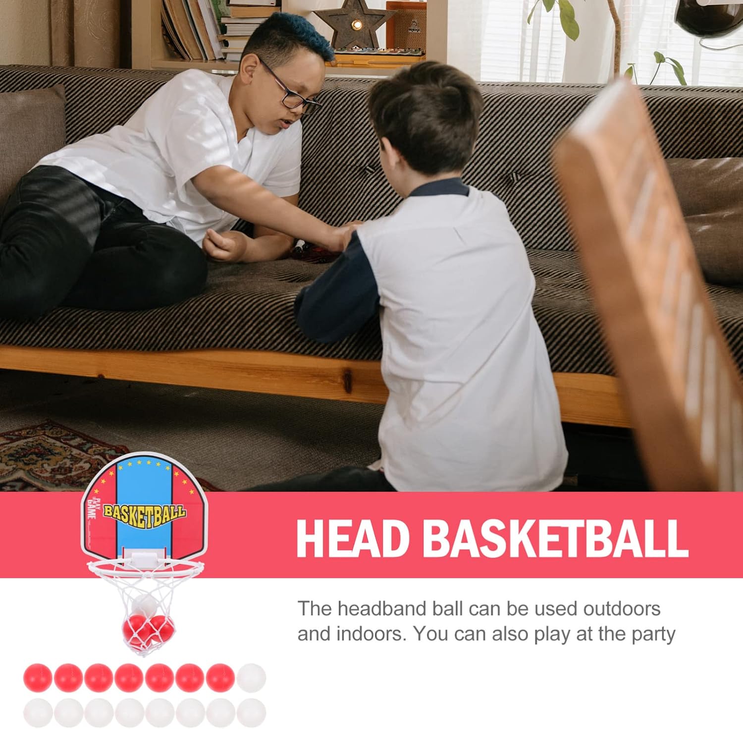 Juego De Baloncesto De Cabeza Con Cesta Ajustable | Juguete De Lanzamiento Para Niños, Diversión En Familia Y Fiestas