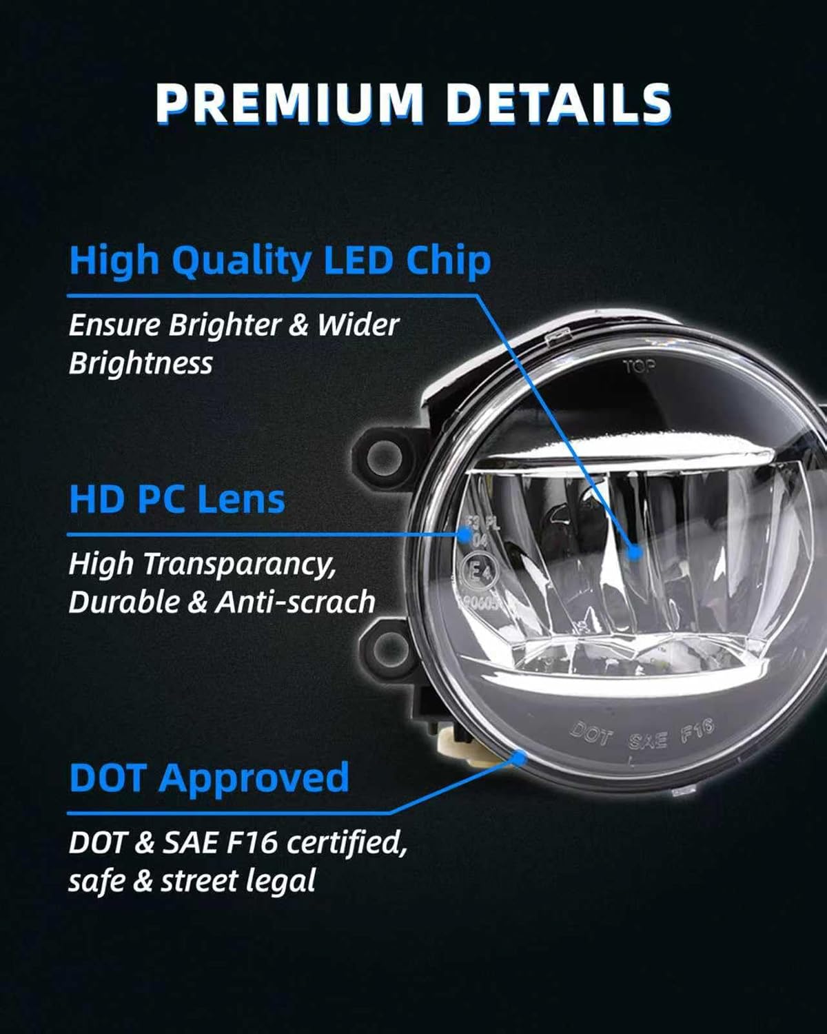 Sinoparcel LED Fog Lights Kit Assembly Compatible with CAMRY SE/XSE 2021 2022 2023 2024 TOYOTA,12V Driving Lamp with Housing,300% More Brightness than Halogen,Pack of 2