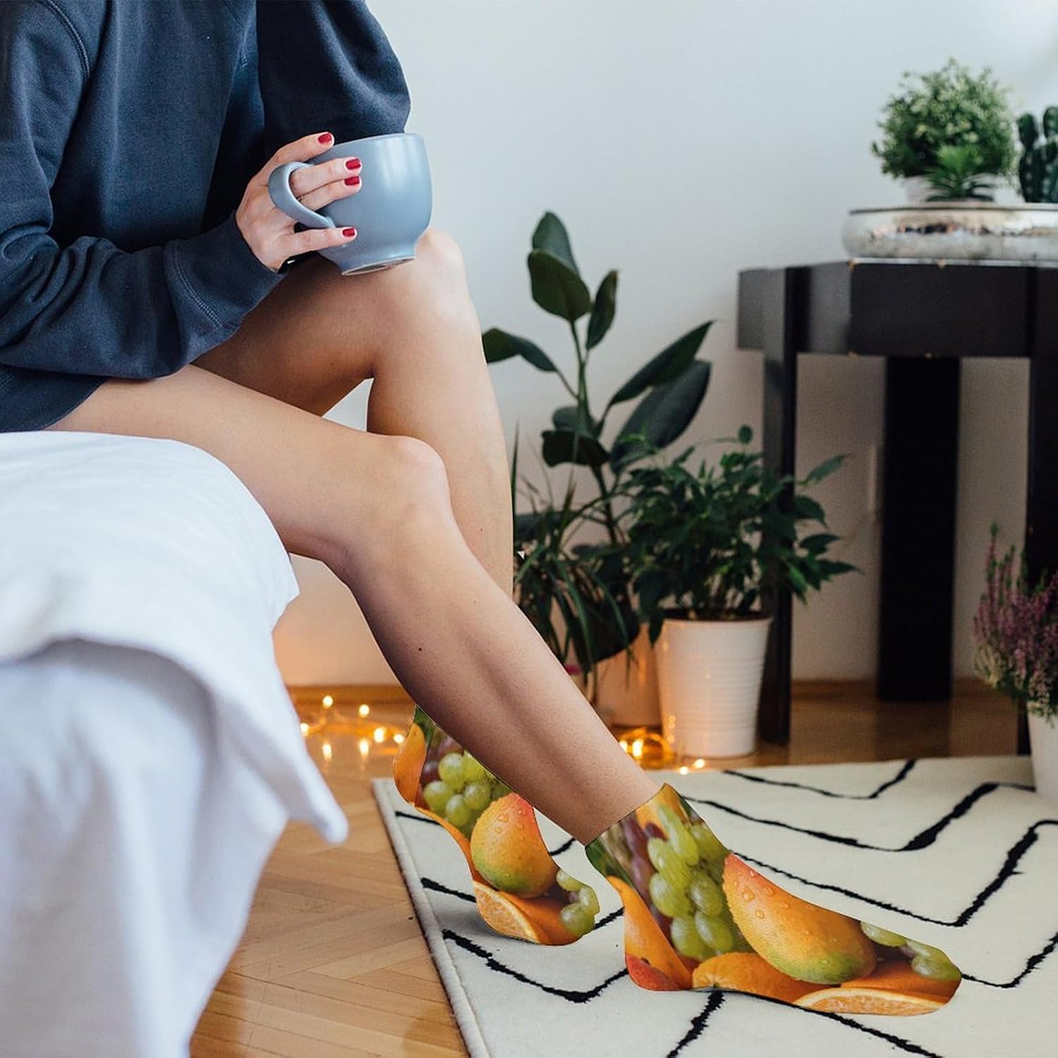 Juicy Fruits Crew Sock for Men Women Funny Novelty Socks Athletic Ankle Socks Comfort Soft Low Cut Tab Sock 5 Pairs