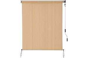 Cordless Rattan Outdoor Blinds, 6' x 6'