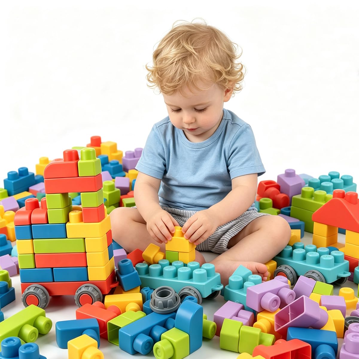 HUIZDQ 21PCS Soft Building Blocks for Toddlers 1-5, Sensory Stacking Toys — image 1