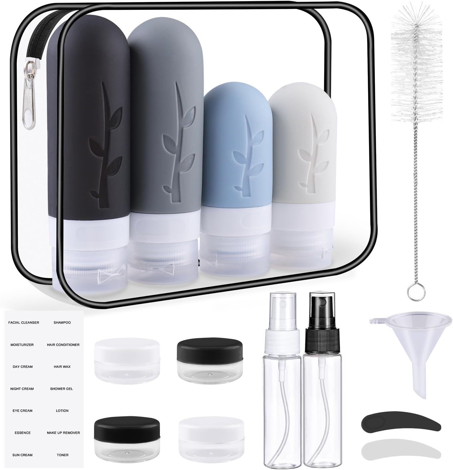 NVIYAM 8 Pcs Bouteilles de Voyage pour Remplir des Bouteilles Flacon ...