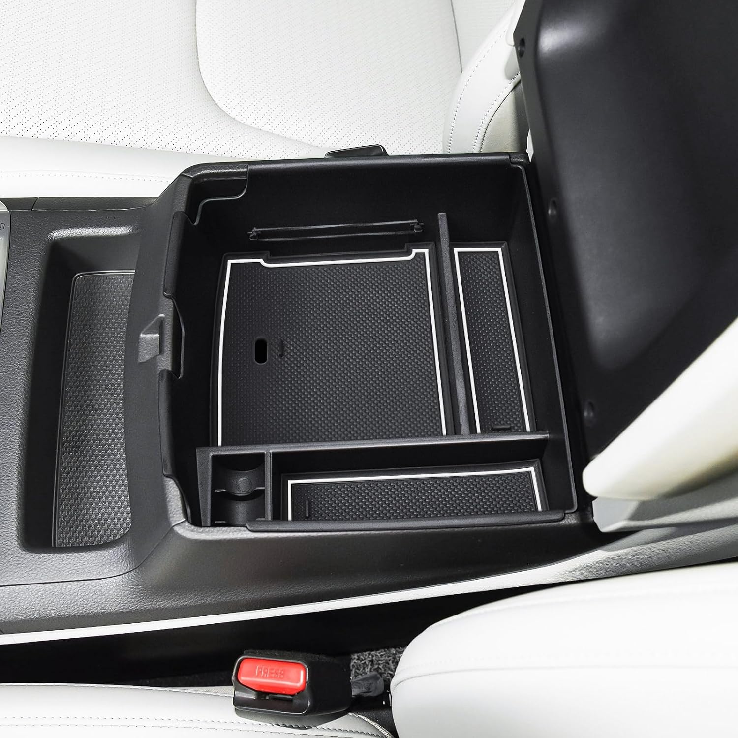 Center Console Organizer Compatible with 2025 2026 Kia Carnival KA4 MPV Interior Accessories, Custom Fit 2025-2026 Carnival Armrest Insert Tray Dual-Layer Storage Option, White Liners
